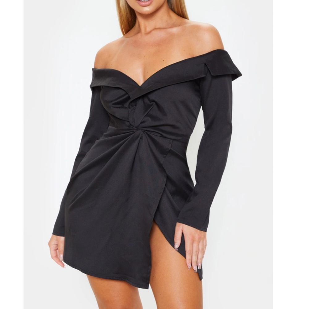 Elegant Off-Shoulder Blazer Dress